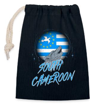 South Cameroon - Closable cotton gift bag (14x20cm) - navy - Front