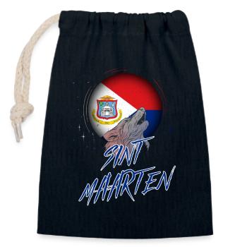 Sint Maarten - Sac cadeau en coton avec cordon (14 x 20 cm) - bleu marine - Devant