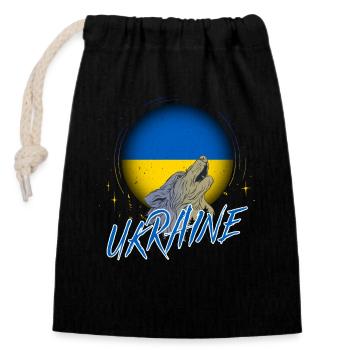 Ukraine - Verschließbarer Geschenkbeutel aus Baumwolle (14x20cm) - Schwarz - Vorne
