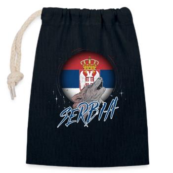 Serbien - Verschließbarer Geschenkbeutel aus Baumwolle (14x20cm) - Navy - Vorne