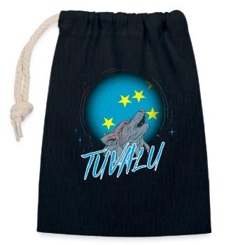 Tuvalu - Closable cotton gift bag (14x20cm) - navy - Front