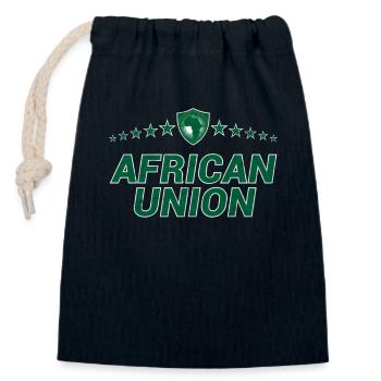 African Union - Closable cotton gift bag (14x20cm) - navy - Front
