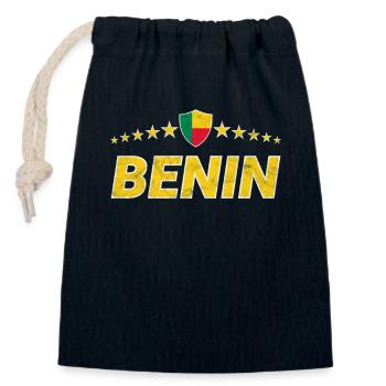 Benin - Closable cotton gift bag (14x20cm) - navy - Front