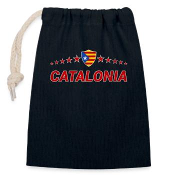 Catalonia - Closable cotton gift bag (14x20cm) - navy - Front