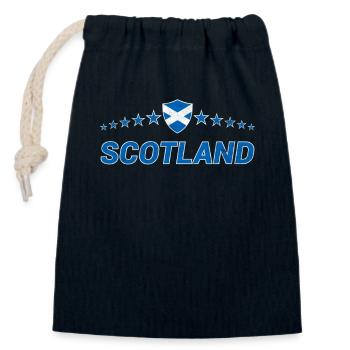 Ecosse - Sac cadeau en coton avec cordon (14 x 20 cm) - bleu marine - Devant