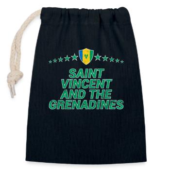 Saint Vincent et les Grenadines - Sac cadeau en coton avec cordon (14 x 20 cm) - bleu marine - Devant