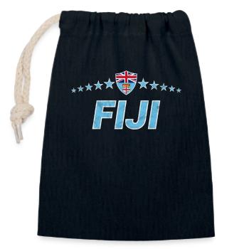 Fiji - Closable cotton gift bag (14x20cm) - navy - Front