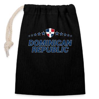Dominican Republic - Closable cotton gift bag (14x20cm) - black - Front