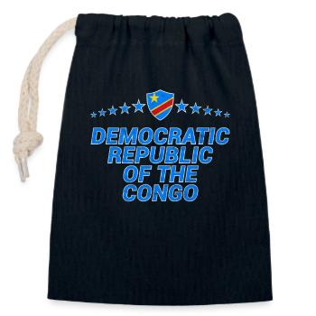 Demokratische Republik Kongo - Verschließbarer Geschenkbeutel aus Baumwolle (14x20cm) - Navy - Vorne