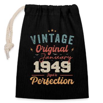 January 1949 Legend for 75 years - Closable cotton gift bag (14x20cm) - black - Front
