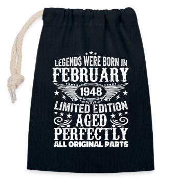 Legendary since February 1948 - 76 years old - Closable cotton gift bag (14x20cm) - navy - Front