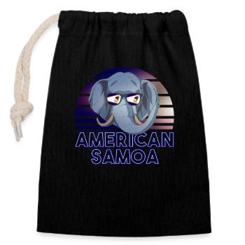 American Samoa - Closable cotton gift bag (14x20cm) - black - Front