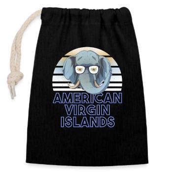 American Virgin Islands - Closable cotton gift bag (14x20cm) - black - Front