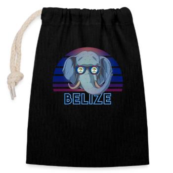 Belize - Verschließbarer Geschenkbeutel aus Baumwolle (14x20cm) - Schwarz - Vorne