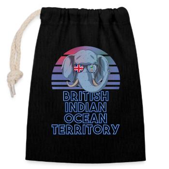 British Indian Ocean Territory - Closable cotton gift bag (14x20cm) - black - Front