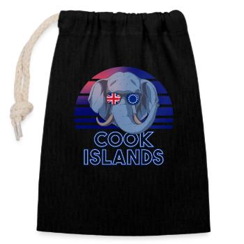Cook (Îles) - Sac cadeau en coton avec cordon (14 x 20 cm) - noir - Devant