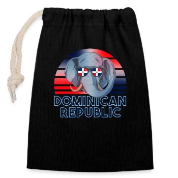 Dominican Republic - Closable cotton gift bag (14x20cm) - black - Front