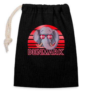 Dänemark - Verschließbarer Geschenkbeutel aus Baumwolle (14x20cm) - Schwarz - Vorne