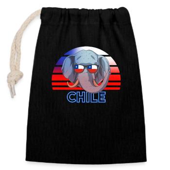 Chili - Sac cadeau en coton avec cordon (14 x 20 cm) - noir - Devant