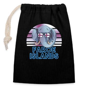 Faroe Islands - Closable cotton gift bag (14x20cm) - black - Front