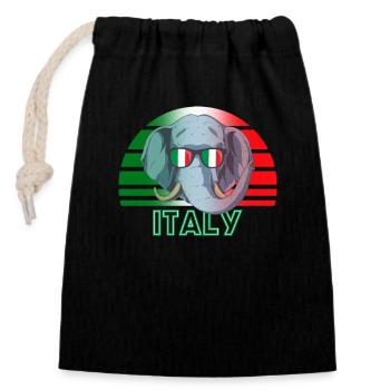Italien - Verschließbarer Geschenkbeutel aus Baumwolle (14x20cm) - Schwarz - Vorne