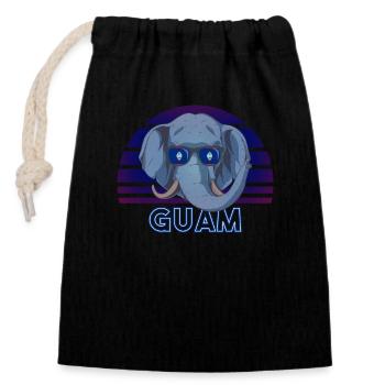Guam - Closable cotton gift bag (14x20cm) - black - Front