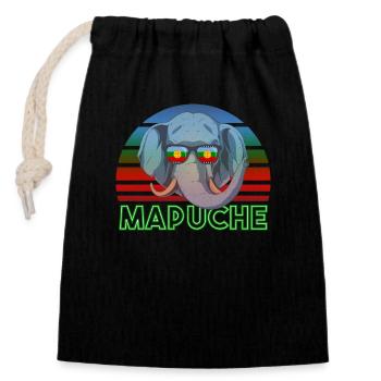 Mapuche - Sac cadeau en coton avec cordon (14 x 20 cm) - noir - Devant