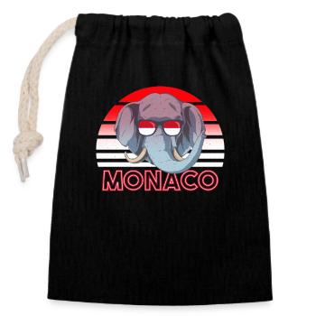 Monaco - Sac cadeau en coton avec cordon (14 x 20 cm) - noir - Devant