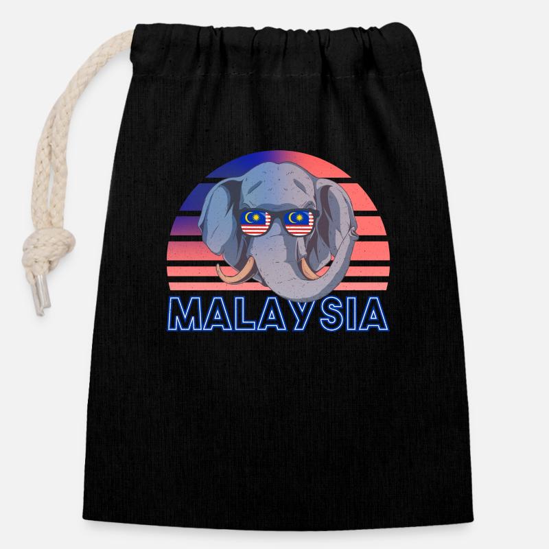 Malaysia - Closable cotton gift bag (14x20cm) - black