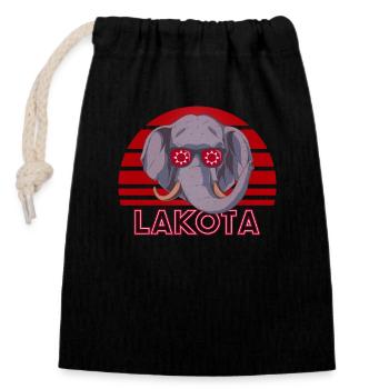 Lakota - Sac cadeau en coton avec cordon (14 x 20 cm) - noir - Devant