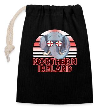 Irlande du Nord - Sac cadeau en coton avec cordon (14 x 20 cm) - noir - Devant