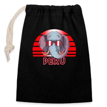 Peru - Closable cotton gift bag (14x20cm) - black - Front