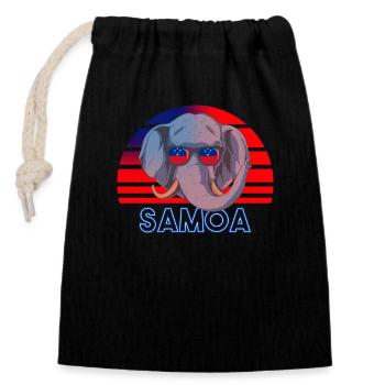 Samoa - Closable cotton gift bag (14x20cm) - black - Front