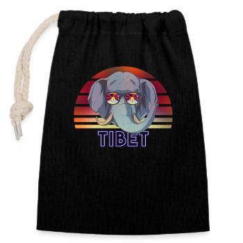Tibet - Closable cotton gift bag (14x20cm) - black - Front