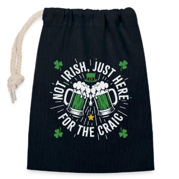 Not Irish, just here for the craic - Closable cotton gift bag (14x20cm) - navy - Front