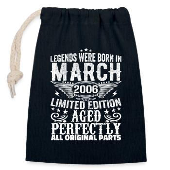 Legendary since March 2006 Birthday 2006 - Closable cotton gift bag (14x20cm) - navy - Front