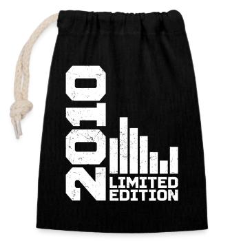 Vintage 2010 Birthday Gift 2010 Year 2010 - Closable cotton gift bag (14x20cm) - black - Front