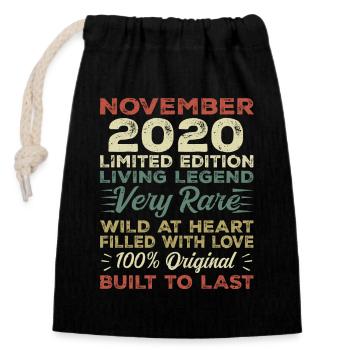 Légende Depuis Novembre 2020 Millésime Novembre 2020 - Sac cadeau en coton avec cordon (14 x 20 cm) - noir - Devant