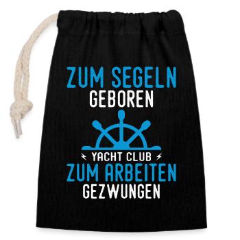 Born To Sail Sailor Voilier Cadeau - Sac cadeau en coton avec cordon (14 x 20 cm) - noir - Devant