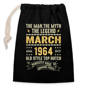 Mars 1964 Jubilé 1964 - Légendes Mars 1964 - Sac cadeau en coton avec cordon (14 x 20 cm) - noir - Devant