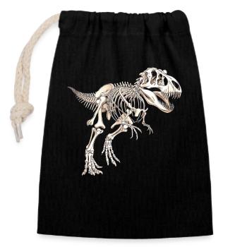 Lustiger T-Rex Tyrannosaurus Rex Dinosaurier Skelett - Verschließbarer Geschenkbeutel aus Baumwolle (14x20cm) - Schwarz - Vorne