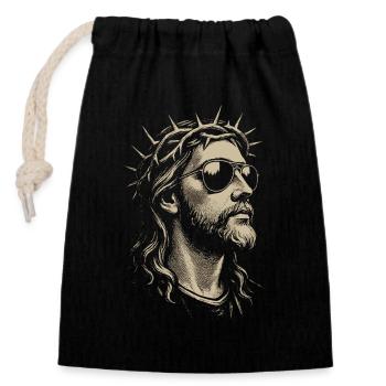 Jesus Christus Gott Dornenkrone Sonnenbrille Modern - Verschließbarer Geschenkbeutel aus Baumwolle (14x20cm) - Schwarz - Vorne