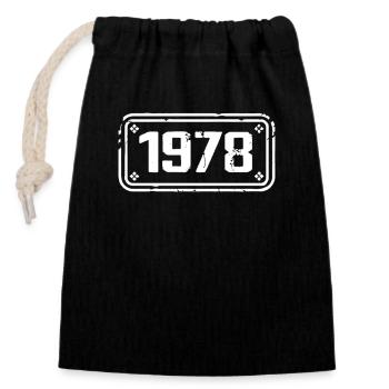 1978 Cadeau 1978 Millésime 1978 Edition limitée 1978 - Sac cadeau en coton avec cordon (14 x 20 cm) - noir - Devant