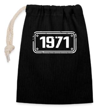 1971 Cadeau 1971 vintage 1971 limited edition 1971 - Closable cotton gift bag (14x20cm) - black - Front