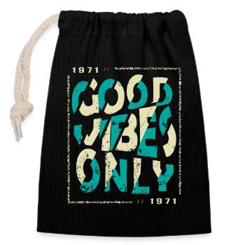 1971 Birthday 1971 Vintage 1971 Gift 1971 - Closable cotton gift bag (14x20cm) - black - Front