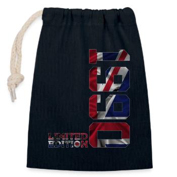 ÉDITION LIMITÉE ANGLETERRE 36E ANNIVERSAIRE 1990 UK - Sac cadeau en coton avec cordon (14 x 20 cm) - bleu marine - Devant
