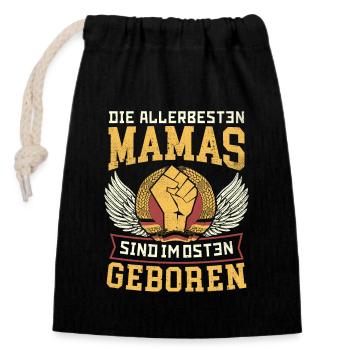 DIE ALLERBESTEN MAMAS SIND IM OSTEN GEBOREN DDR - Verschließbarer Geschenkbeutel aus Baumwolle (14x20cm) - Schwarz - Vorne