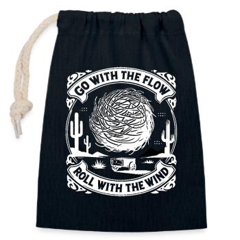 Go with the flow - Closable cotton gift bag (14x20cm) - navy - Front