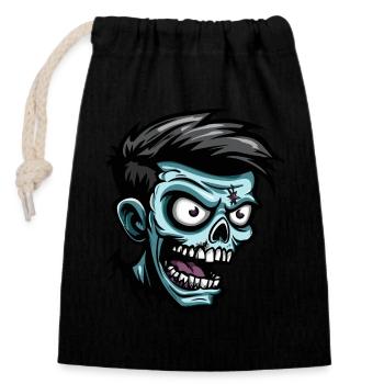Zombie Halloween Creepy - Closable cotton gift bag (14x20cm) - black - Front