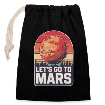 Mars Planet Planeten Sonnensystem - Verschließbarer Geschenkbeutel aus Baumwolle (14x20cm) - Schwarz - Vorne